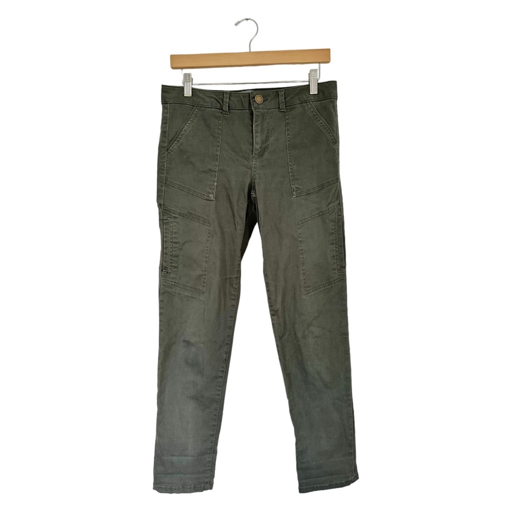 Wit & Wisdom Cargo Pants Khaki Green 4 Front & 2 Back Flap Pockets Size 6